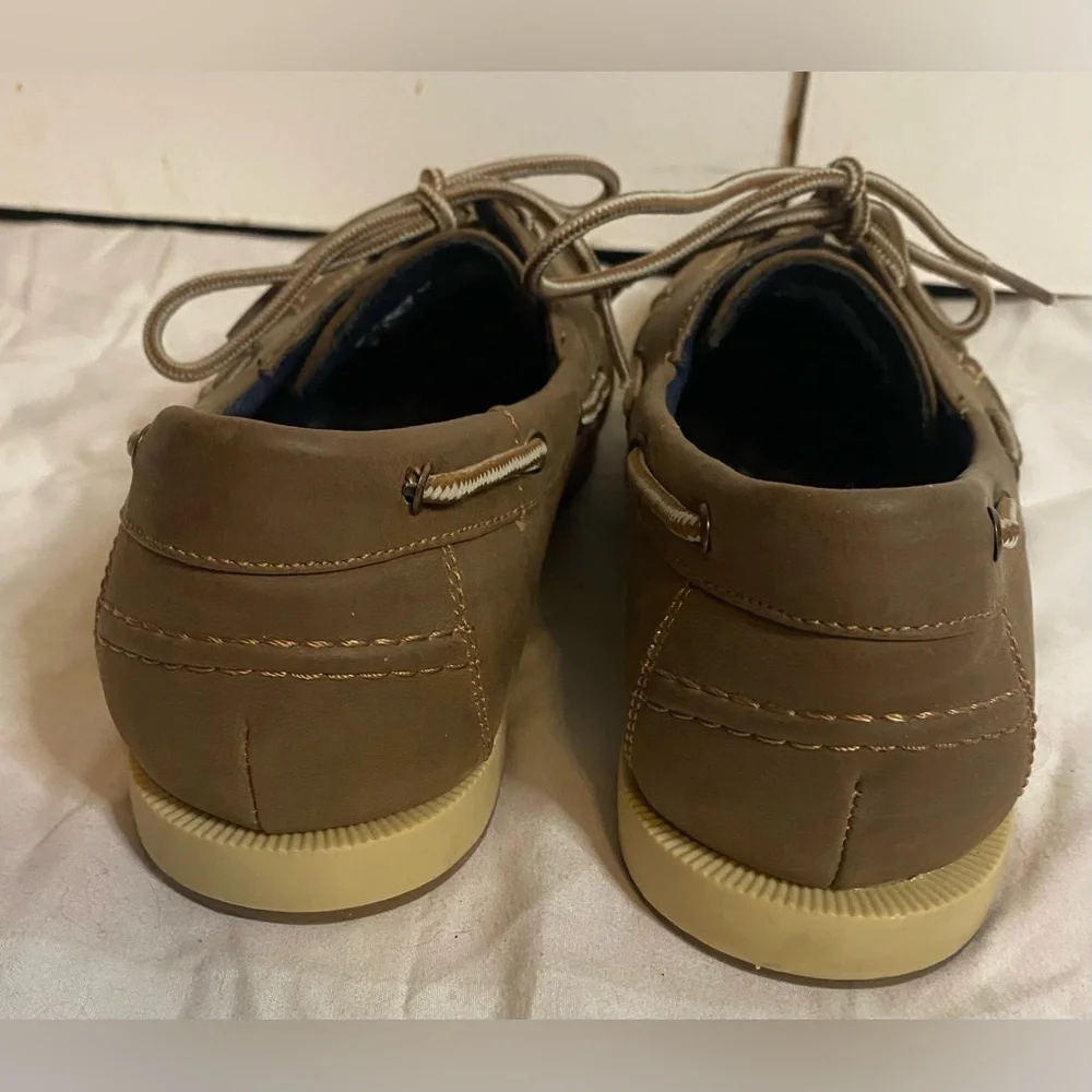 Cary Country Men's Rugged Brown Leather lace Up Boat Shoes size 9M
